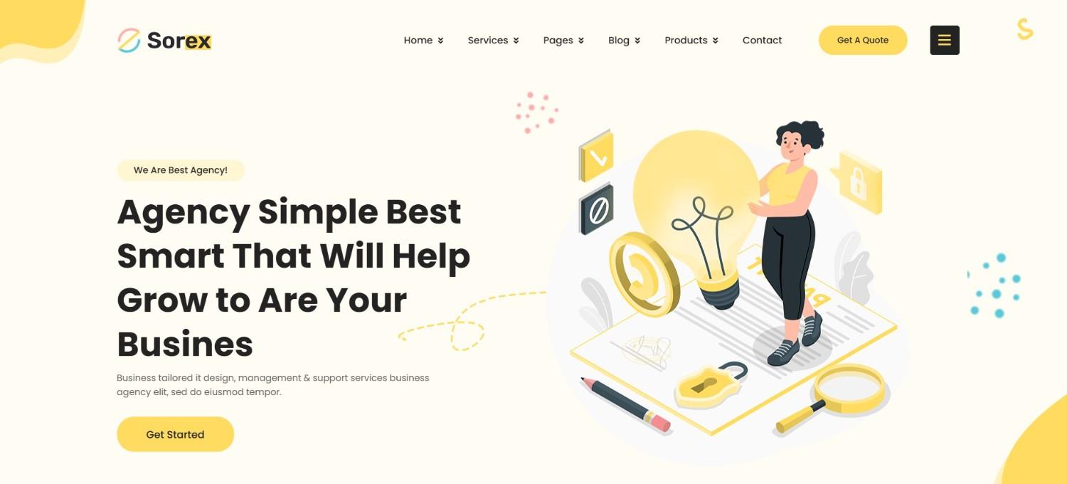 5 Best Consulting WordPress Themes for professional services “Sorex portfolio and agency WordPress theme – premium consulting WordPress themes for creative professionals”