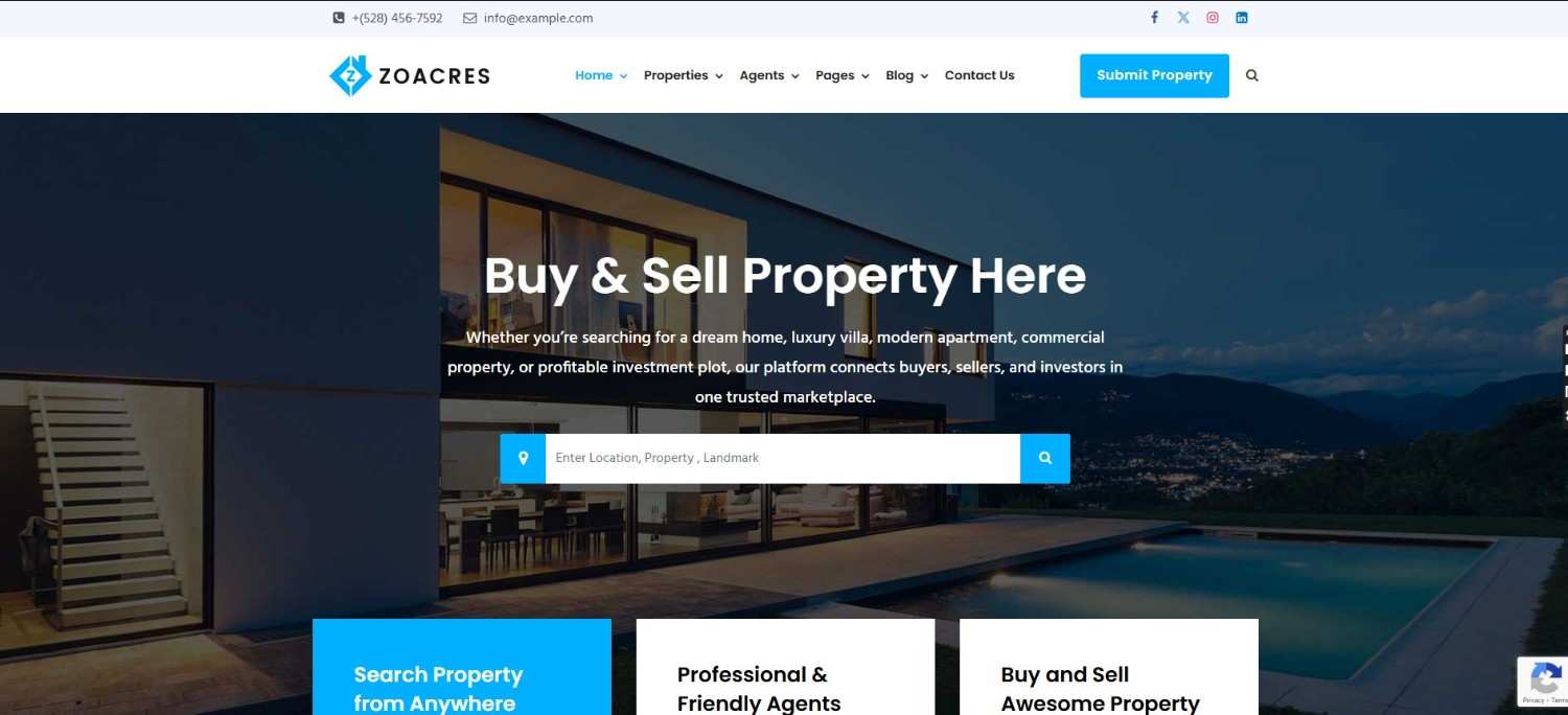 Best Real Estate WordPress Theme in 2026 – Top Picks for Agents, Brokers & Property Websites Zoacres – Best real estate WordPress theme for customization and growing agencies
