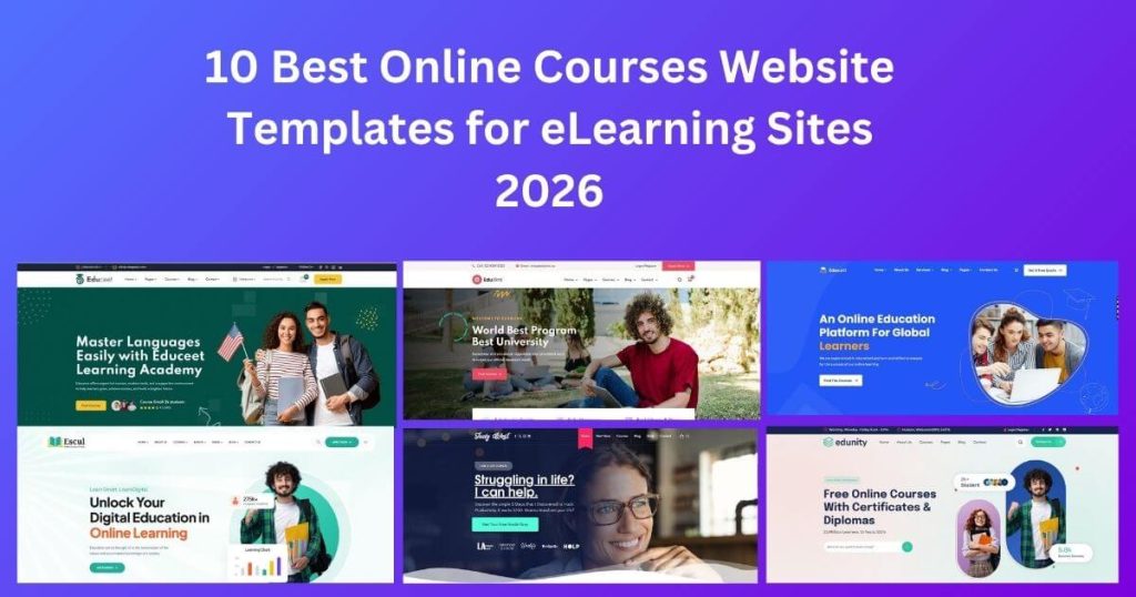 Best online courses website templates for eLearning websites and online course businesses