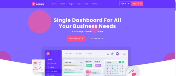 Azency it consulting company website template for creative marketing agencies, digital businesses, and eCommerce companies