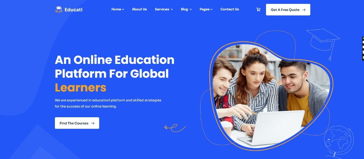 Educate online courses website templates for schools colleges and education websites