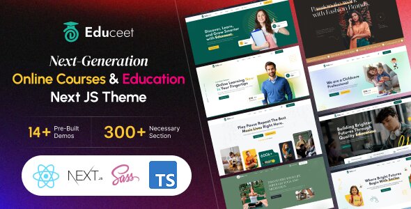 Educeet nextjs Website Template For Online Courses School