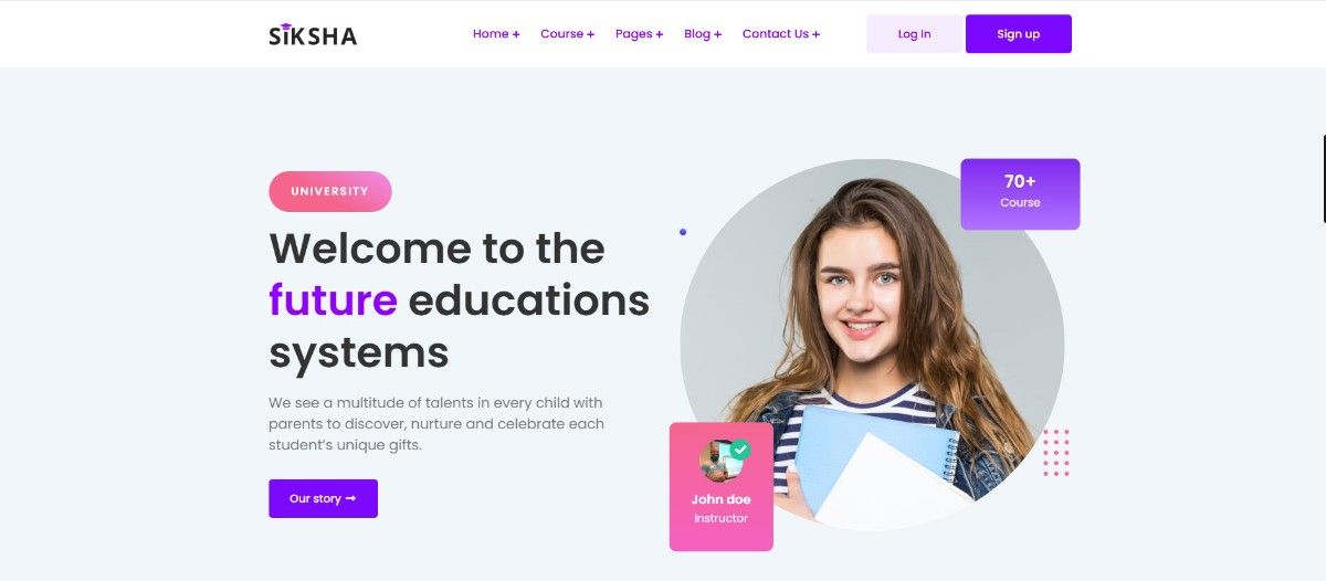 Siksha online courses website templates for schools colleges and professional training websites