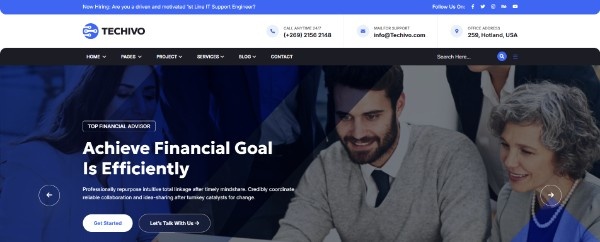 Techivo it consulting company website template for IT service agencies, technology consultants, and software firms