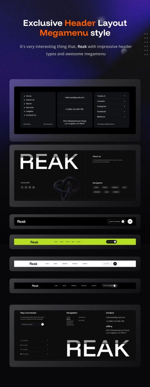 Reak Creative Agency WordPress Theme homepage design showcasing a modern layout for creative agencies, startups, designers, and digital businesses